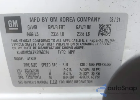 2022 Buick Encore Gx Awd Preferred z USA, uszkodzony, nr VIN KL4MMCSL7NB060524